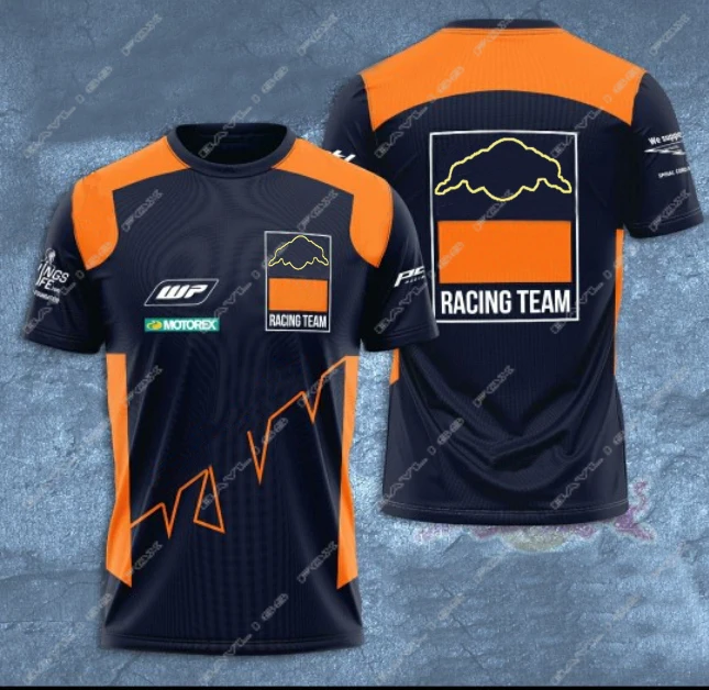 

2022 Red Color Bull Summer Orange/Black T-Shirt Factory Racing Moto Gp Motorcycle Motocross Riding Bike Off-road Team Jerseys