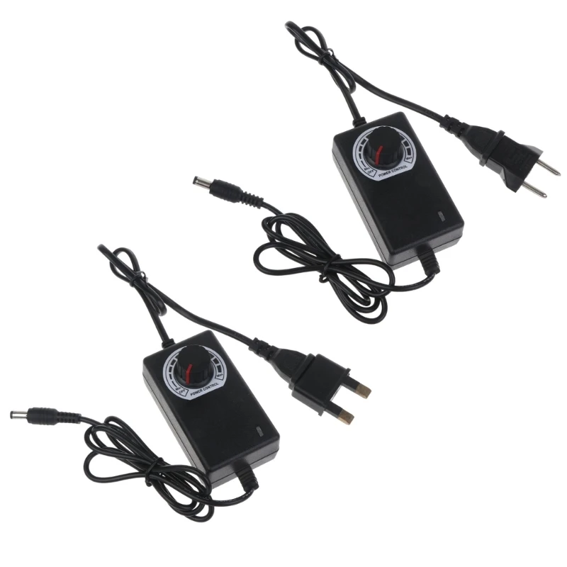 

1Pc Universal 4V-12V 2A 5.5x2.1mm Adjustable Power Supply Adapter Brigheness Speed Control for Motor Blower Fan EU/UK