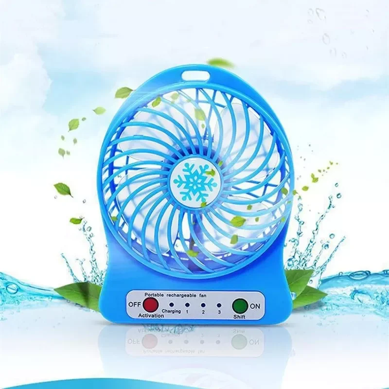 

NEW2023 1PCs Portable Rechargeable Led Light Fan Air Cooler Mini Desk Usb Fan Third Wind Usb Fan Without Battery Cooling Handhel