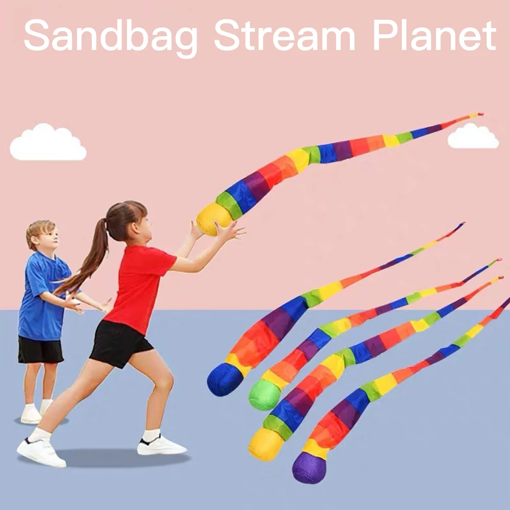 

Kindergarten Hand Throwing Ball Sandbag Rainbow Ball Fun Toy Training Physical Fitness Outdoor Props Ribbon Soft Ball Child Toys