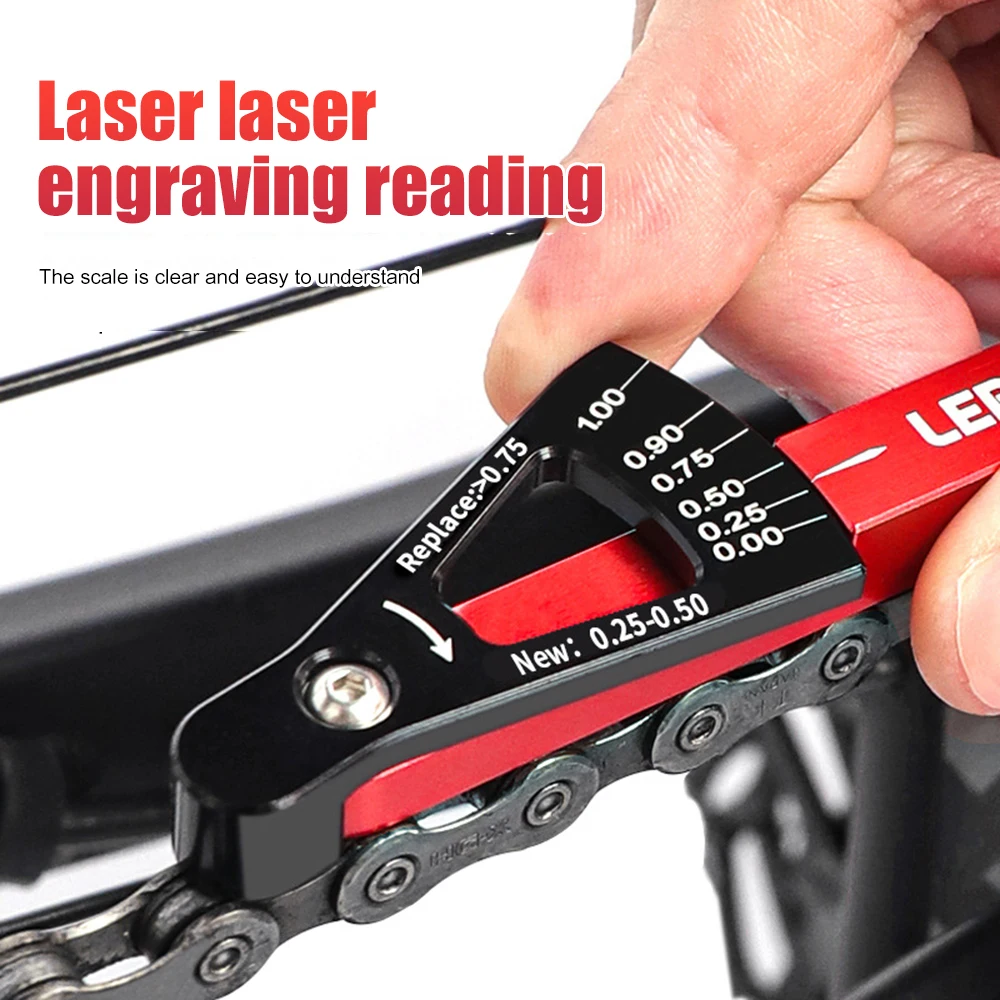 

Индикатор износа велосипедной цепи, многофункциональный инструмент для проверки цепи, для горных и дорожных велосипедов