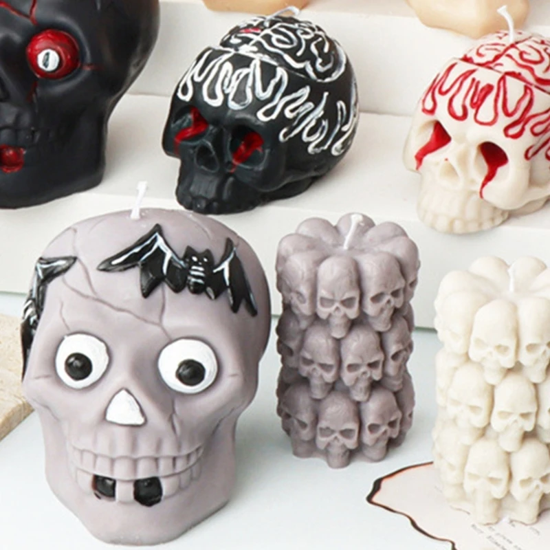 

Candle Moulds Candle Making Tools Clay Moulds Crafts Moulds Skull Head Shape Silicone Material for DIY Hand-Making Lover