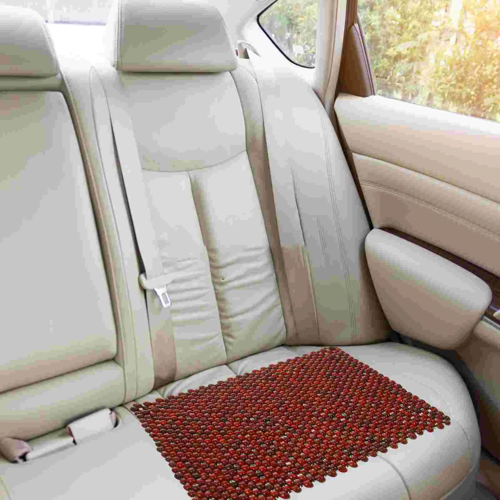 

Wooden Bead Cushion Car Seat Beaded Pad Auto Comfortable Summer Cool Front Cover Beads Pads