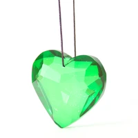 muy bien 45mm green love heart crystal pendant prism sun catcher chandelier accessories diy hanging garden wedding decorations