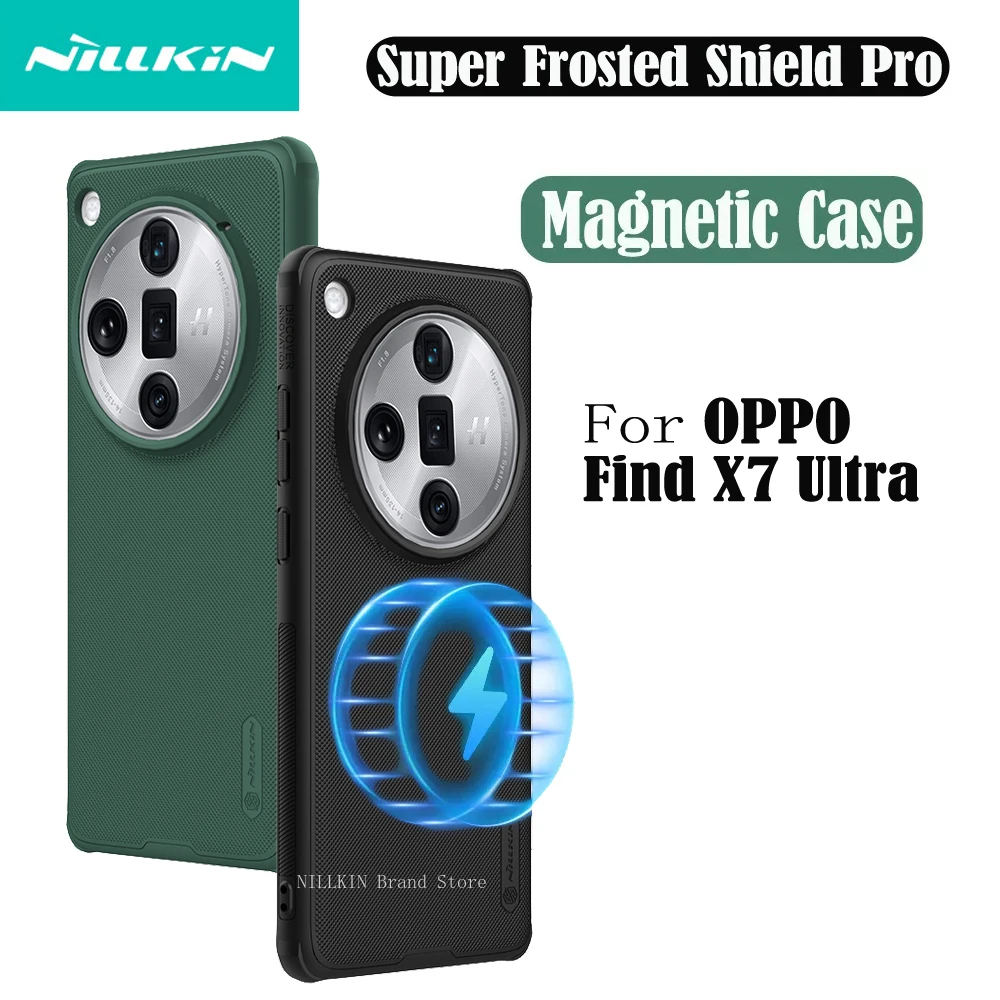 Для OPPO Find X7 Ultra MagSafe чехол Nillkin Frosted Shield Pro Противоударная Магнитная Зарядка для