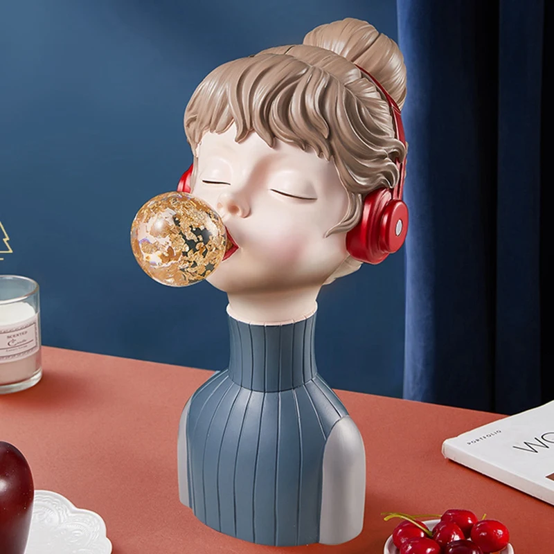 Скандинавский кристалл жевательная резинка статуя девушки скульптура из смолы