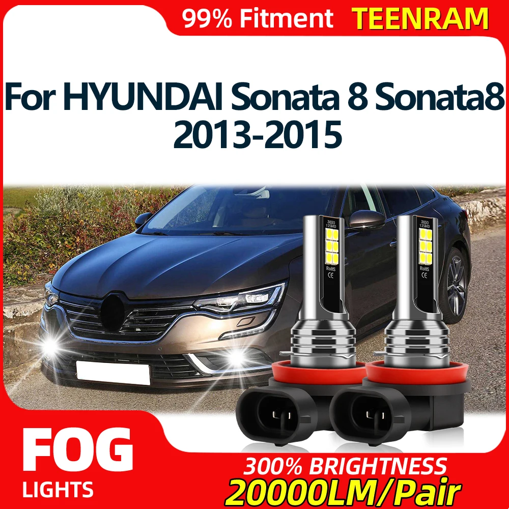 20000LM H8 H9 H11 Светодиодные автомобильные противотуманные фары 6000K Белые 12 В Plug And Play