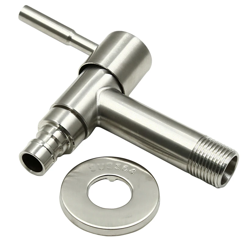 

1PC 304 Stainless Steel T-word Shaped Washing Machine Water Faucet Hot Modern Garden Fast Open Faucet/ Wall Mounted Taps Bibcock