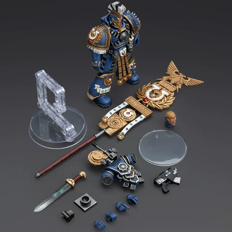 Фото Коллекционная подвижная фигурка JOYTOY Warhammer The Horus Heresy Ultramarines Legion Standard Bearer Remus Ventanus, масштаб 1/18 №5