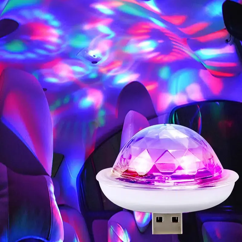 

HMTX 1pc USB Colorful Mood Light, RGB, Mini Music Voice Control Light, Car Interior Light