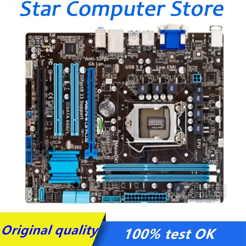

B75 LGA 1155 для ASUS P8B75-M LE PLUS компьютер USB3.0 SATA3 материнская плата DDR3 B75M настольная материнская плата Б/у