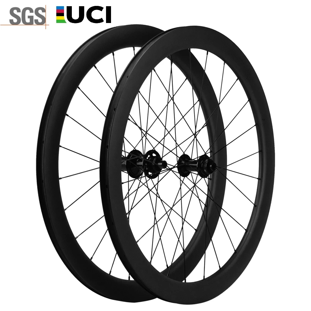 

700C 50mm Carbon Disc Brake Wheelset Thru Axle Clincher Road Bicycle Wheels