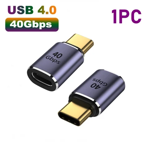 Адаптер USB 4.0 USB C к USB C Thunderbolt 3/4 40 Гбит/с OTG Удлинительный кабель-адаптер типа C «папа-мама» для ПК, ноутбуков
