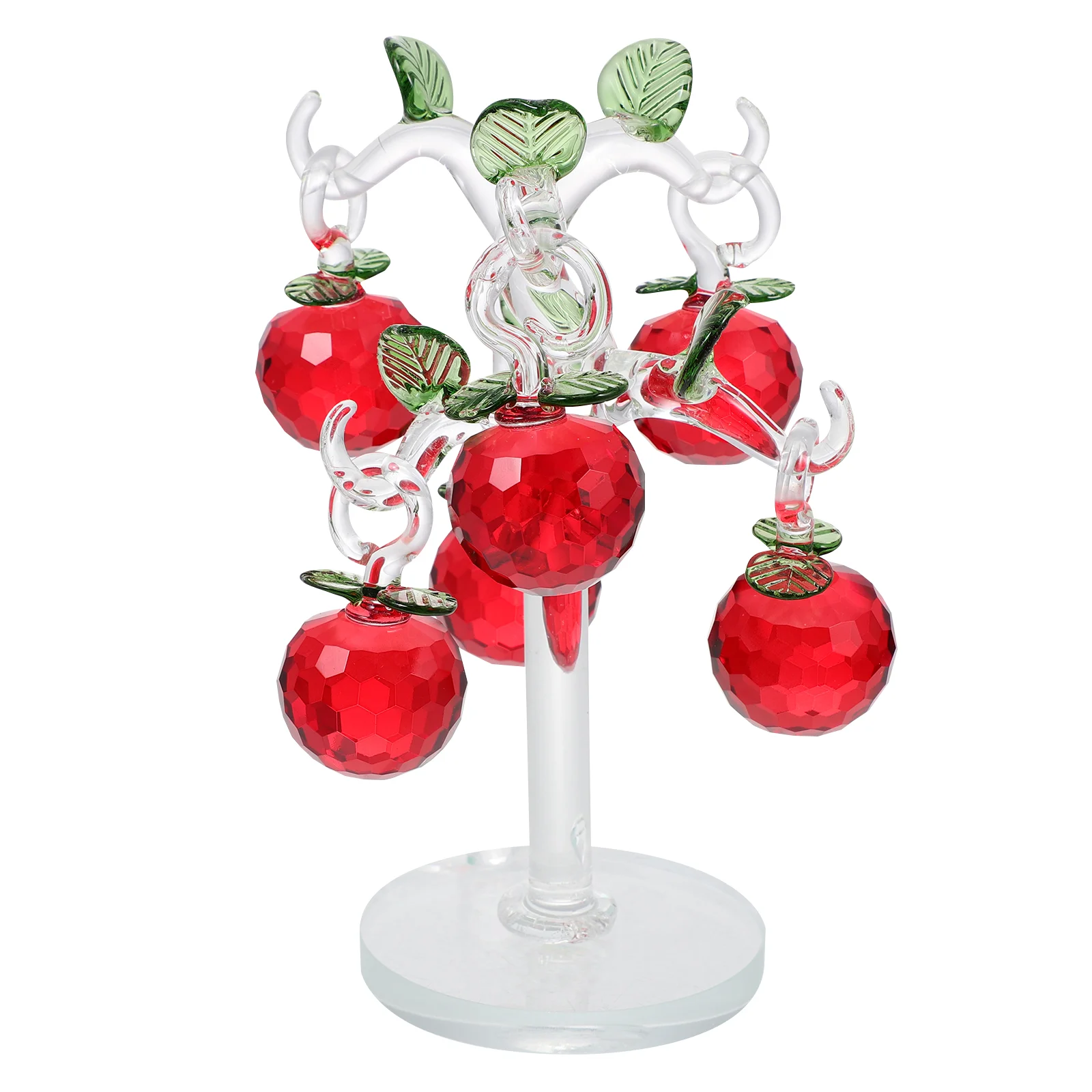 

Tree Crystal Apple Figurineornament Shui Feng Apples Fruit Money Bonsai Decor Blown Figurines Centerpiece Hand Decoration