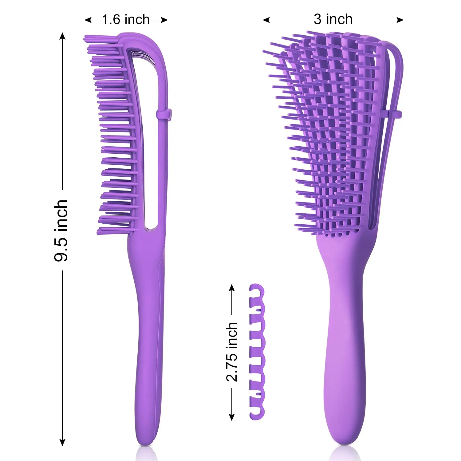 1 pcs Detangler Brush for Curly Hair, Black Natural Hair Curly Hair Brush 3a to 4c, Great for Thick Wet Hai 2