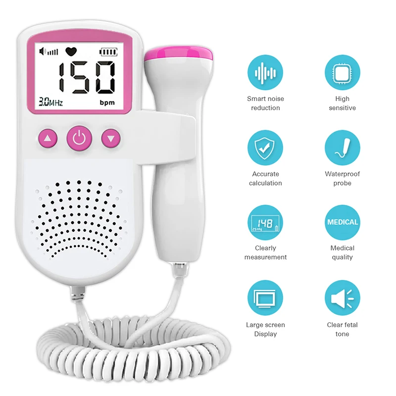 Doppler Fetal Heartbeat Detector Baby Care The Device Listen To Baby's Heart Beat Pregnancy Ultrasound Rate Detection | Красота и