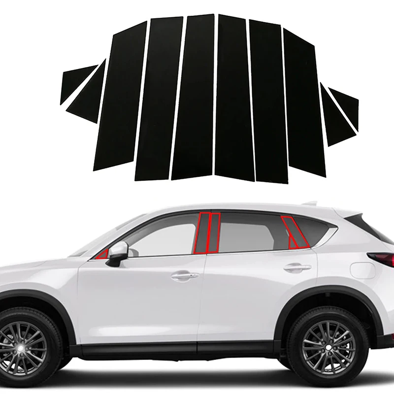

10Pcs Car Window Pillar Posts Door Trim Stickers Decoration for Mazda CX-5 2017 2018 2019 2020 2021 2022 Exterior Accessories