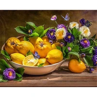 lemon fruits printed water soluble canvas 11ct cross stitch diy embroidery patterns dmc threads handmade craft magic