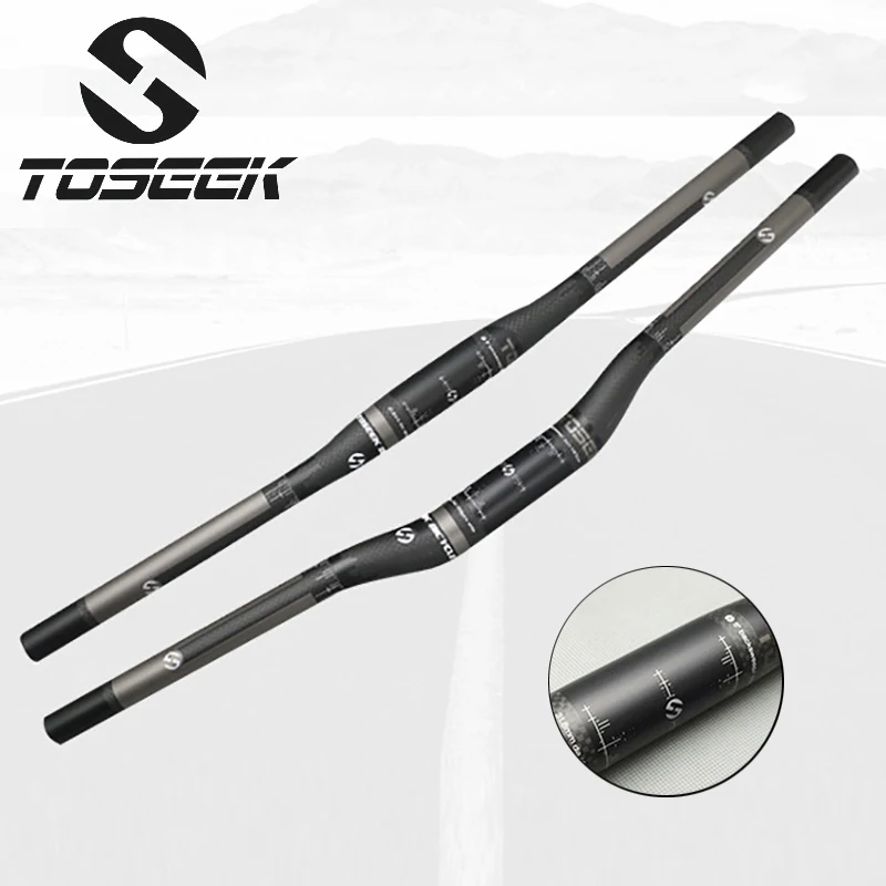 

MTB Handlebar Full Carbon Fiber Bicycle Swallow Handlebar Mountain Bike Straight Handlebar 3K Matte 31.8mm*600-720mm Accessories