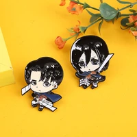 attack on titan figure anime badge eren jaeger metal pins accessories kawaii brooches clothes jewelry