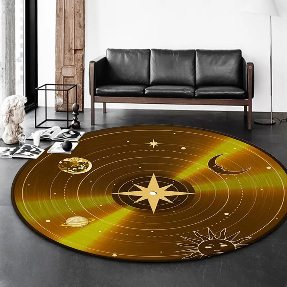 

Vintage Round Carpet Music Vinyl Record Design Floor Mat For Bedroom Kids Room Computer Chair Music Shop Area Rugs L5w2