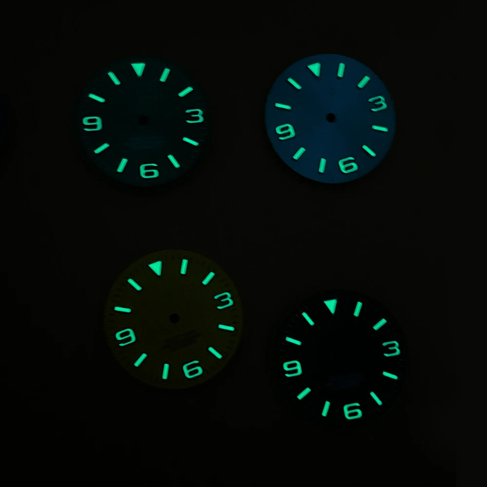 28 5 мм S Logo Ex plorer Sunray циферблат подходит для механизма NH35/NH36/4R/7S зеленый светящийся