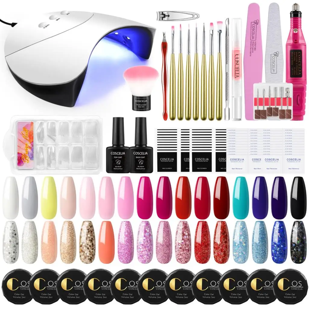 

Nail UV Gel Extension Nail Kit Gel UV Polish Set with Nail Drill Machine UV led Lamp Nail Manicure Tool Kit