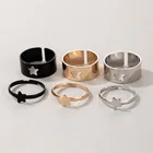 Punki Ins Популярные Модные Черные Геометрические Цветочные полимерные акриловые кольца с эмалью для женщин милые студенческие весенние летние ювелирные изделия в подарок