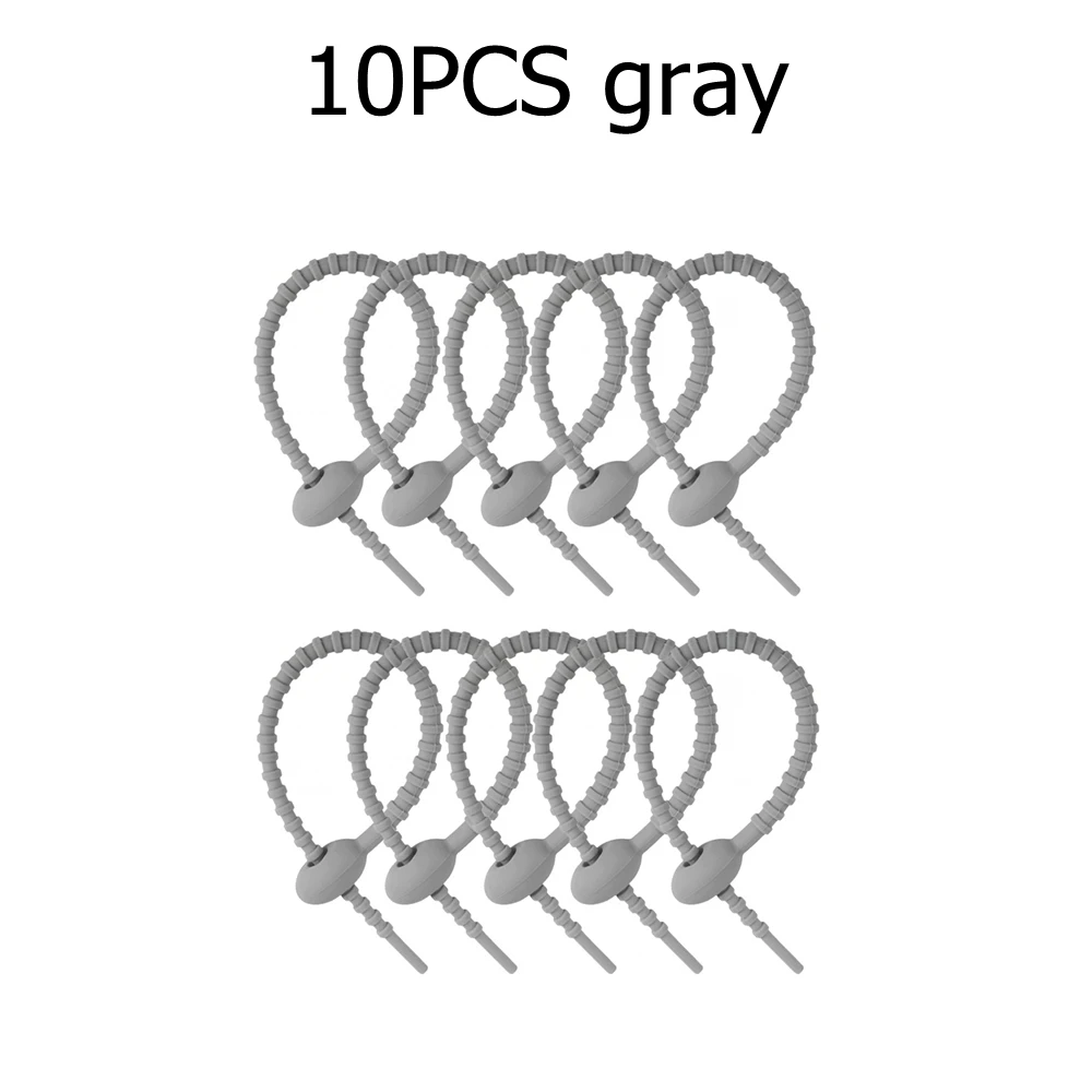

10/20/50 шт., 18 см, силиконовые многоразовые стяжки для сумки, поворотный провод, застежка на молнии, стяжка для гарнитуры, линии передачи данных, провод, универсальная волшебная стяжка «сделай сам»