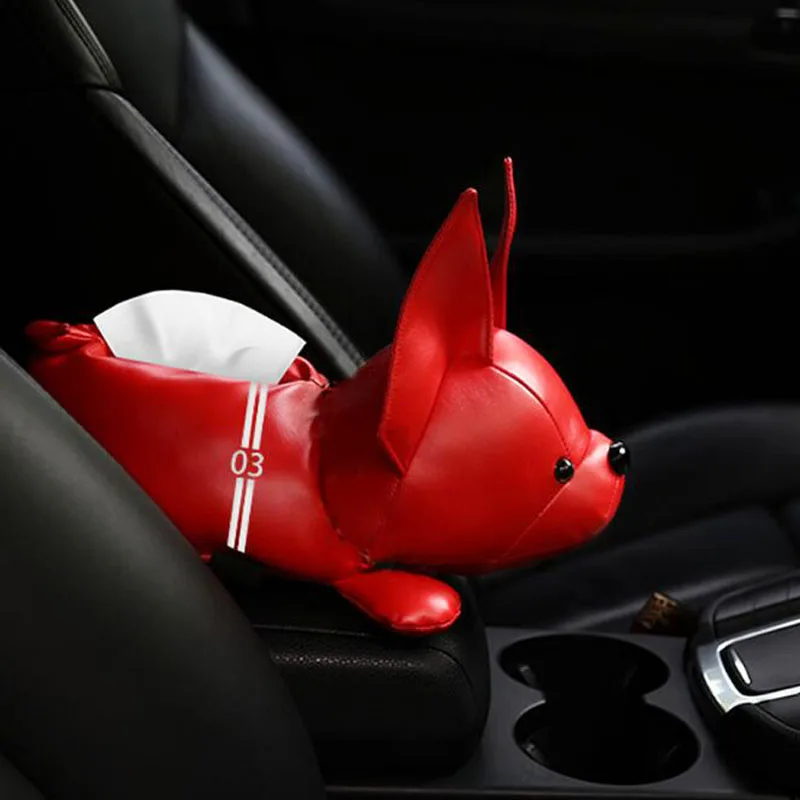 

New Creative Cartoon Cute Animal Car Armrest Box Tissue Box Leather Tissue Box Car Interior Products Auto Accessories Home Decor
