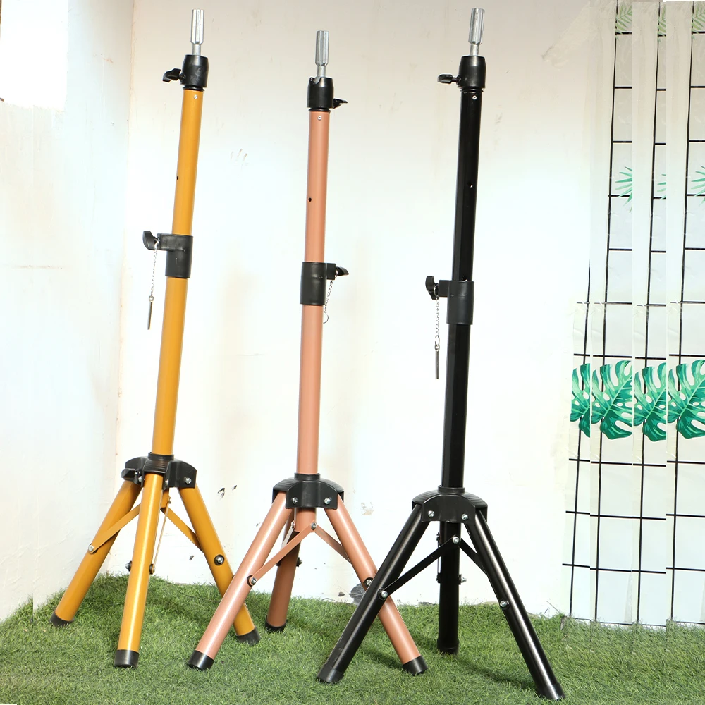 durable wig stand tripod mannequin training head stand hold for wigs making adjustable wigs head stand tripod for canvas head free global shipping
