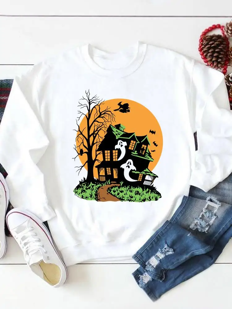 

Thanksgiving Fashion Women Print Pullovers Fall Autumn Cartoon Watercolor Cute Halloween Casual Graphic Female Sweatshirts