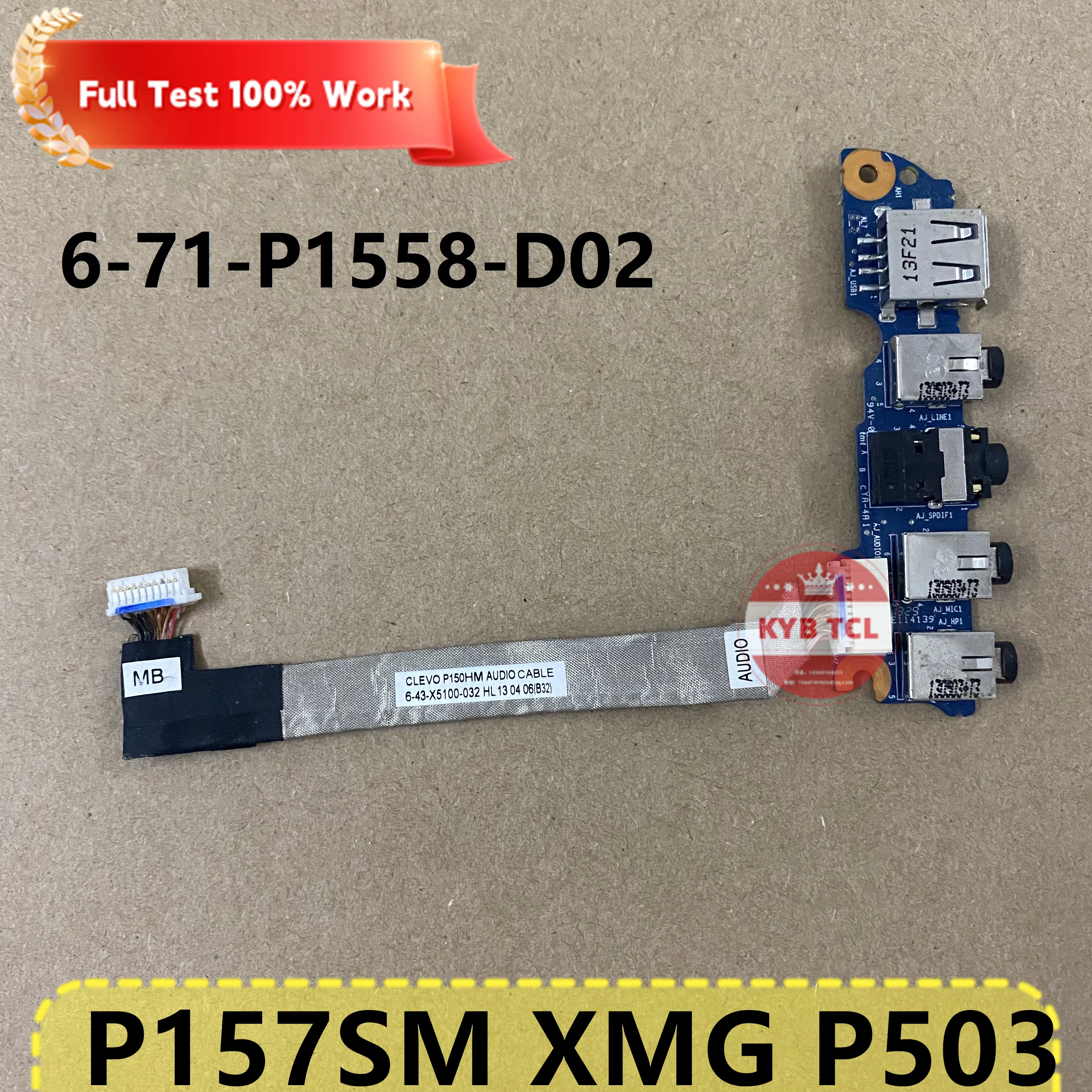 

Genuine Laptop Sound Audio USB Port Board W / Cable 6-71-P1558-D02 Notebook 6-43-x5100-032 For Clevo P157SM XMG P503