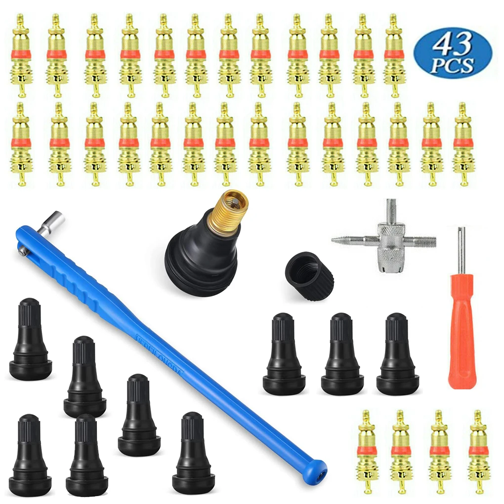 

43 Pieces Set Car Tire Valve Tool Stem Core Puller Repairing Disassembly