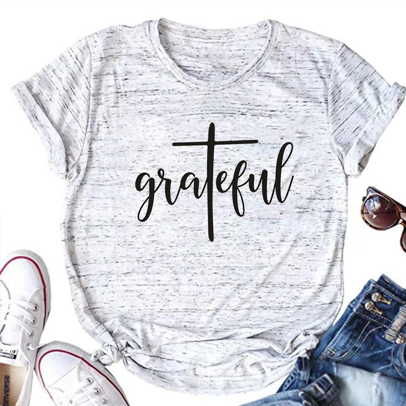 

Grateful Shirt Christian Shirts Christian Shirt for Women Religious Clothing Jesus Tee Blessed Shirts Womens Grateful Tees