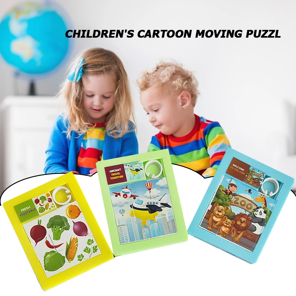 

Kids Educational Toys Cultivate Hands-on and Thinking Skills Cartoon Sliding 9 Grid Jigsaw Game Toy DIY Moving Puzzle