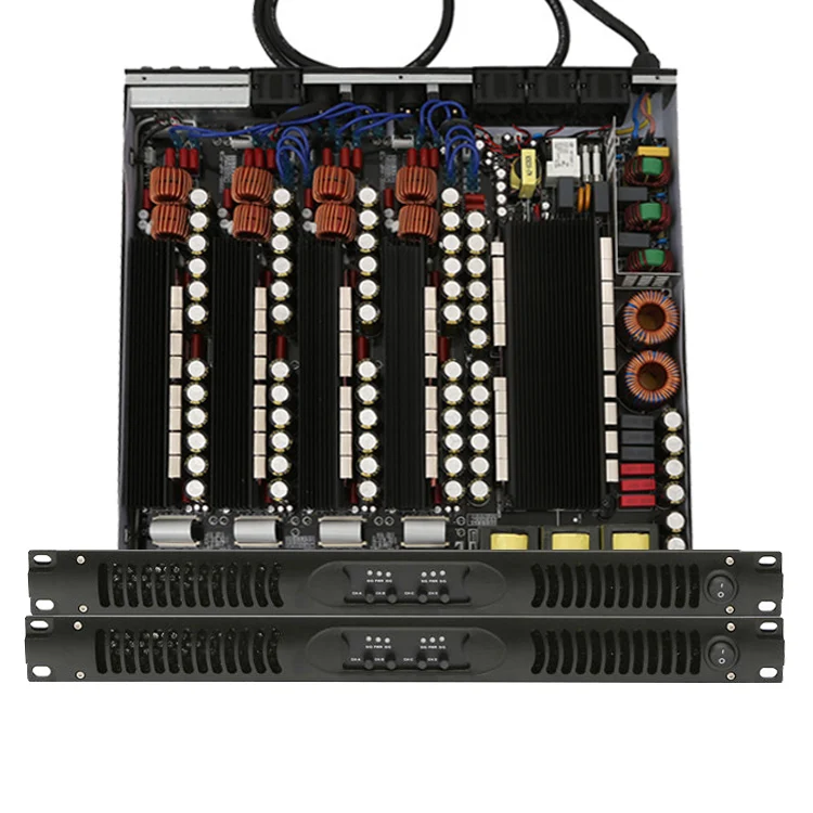 

Vosiner 1U amplifier board class d V4-2500 4 channels 2 ohms music studio equipment 5000 watt power amplifier
