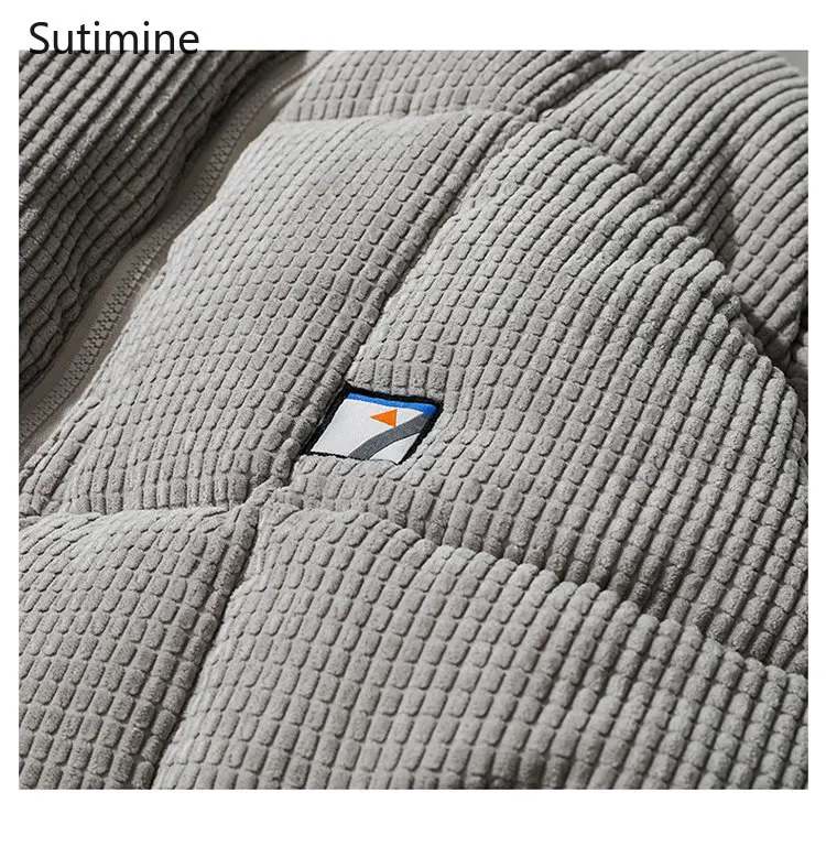 Winter Clothes Women Office Lady Pockets Corduroy Down Cotton Jacket for Women Preppy Style Short and Loose Zipper Winter Coat