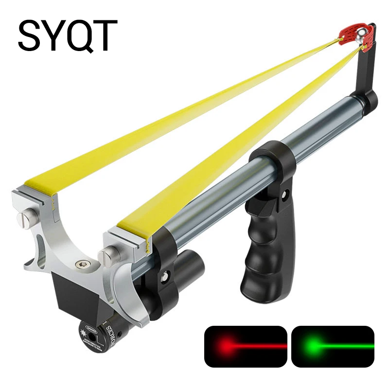 

Straight Rod High Precision Telescope High Power Red Laser Flat Rubber Band Stainless Steel Outdoor Hunting Slingshot