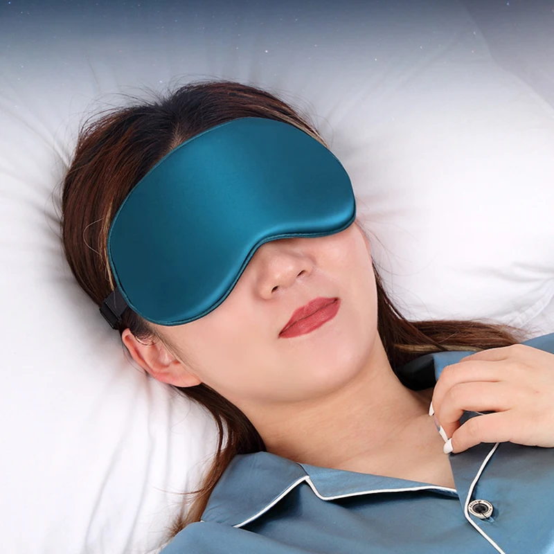 

Pure Color Silk Sleep Mask Relieve Fatigue Eye Relax Sleeping Mask For Traveling Home Sleep Aid Shading Eye Cover Eyeshade