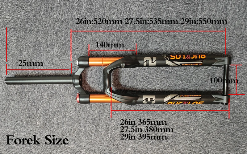 BUCKLOS велосипедная воздушная вилка 26 27 5 29 Mtb подвеска 1-1/8 ''коническая/прямая