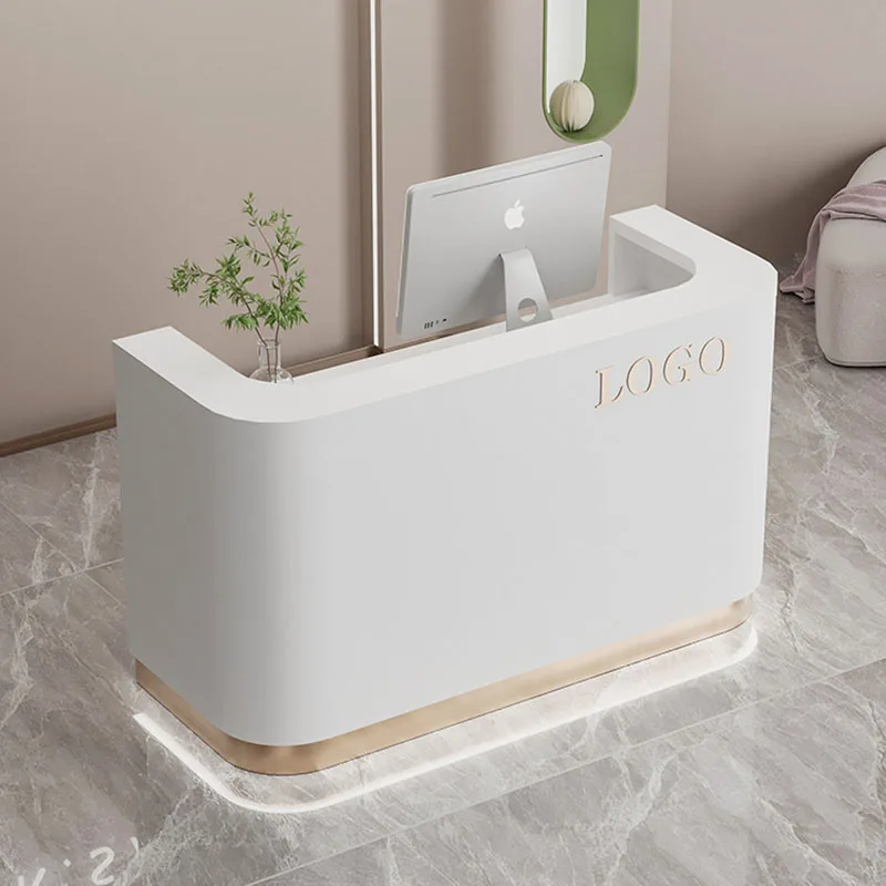 Современная мебель белая стойка ресепшн роскошная офисная зеркальная