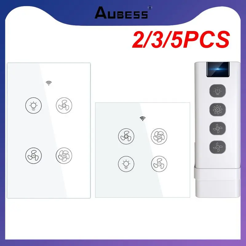 

2/3/5PCS Smart Life Smart Ceiling Fan Light Switch Work With Alexa Google Home Smart Switch 2/3 Way Control Wifi Switch Rf433