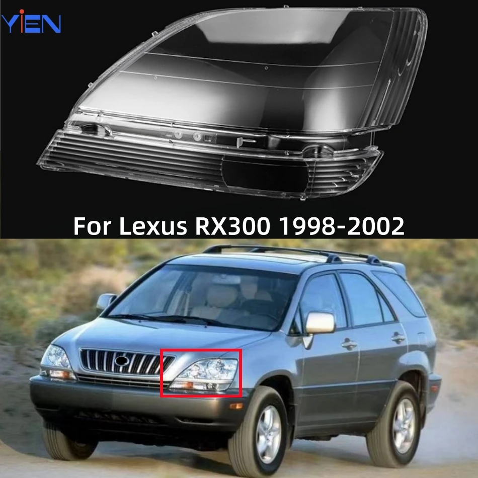 Фото Для Lexus RX RX300 1998 1999 2000 2001 2002, аксессуары для автомобиля, прозрачный материал ПК, линза для фар №1
