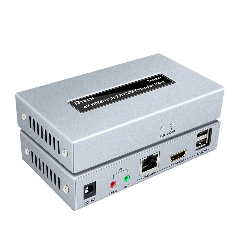 

ESD 1080p transmitter receiver 4K HDMI USB2.0 KVM extender 100m with IR