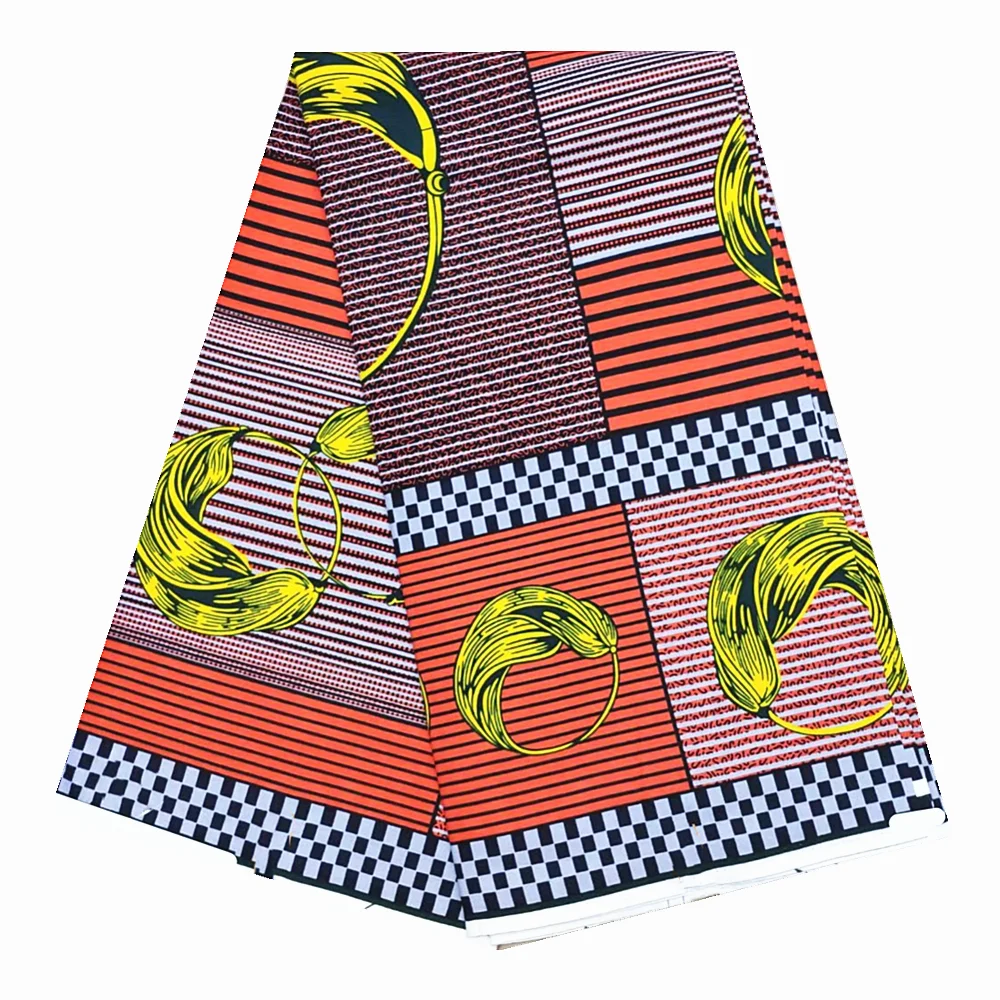 

Fashion Real batik African Wax Prints Fabric High Quality 100%Cotton Ankara Clothing Nigerian Style Batik Materials 6 Yards/F4-9