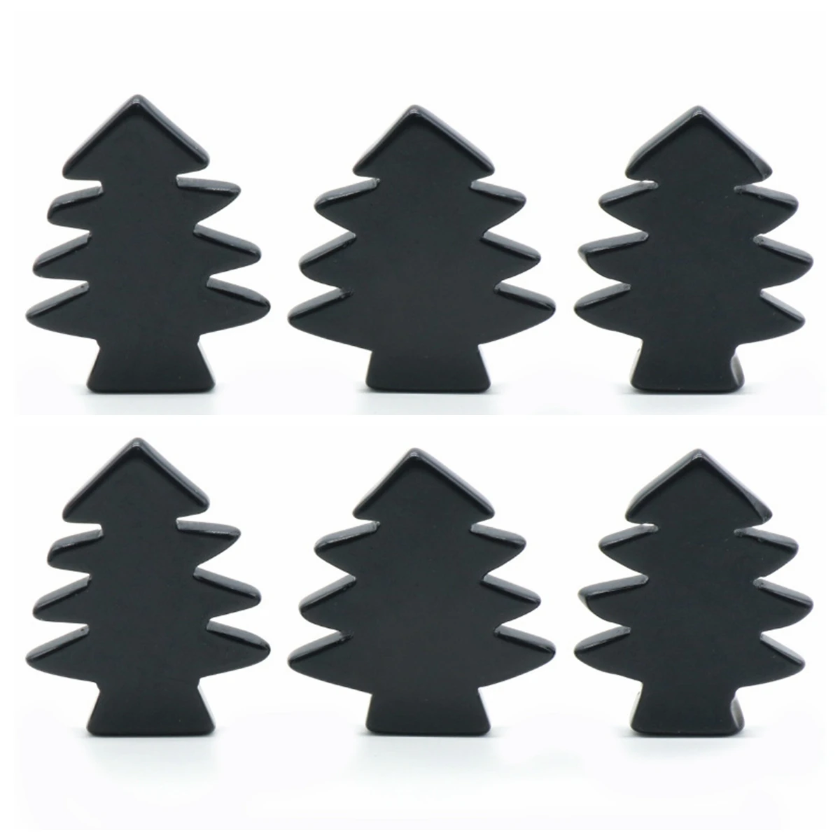 

6PCS Black Obsidian Sisal Mini Pine Tree for DIY Crafts Christmas Home Table Top Decor Winter Ornaments Spiritual Pendant