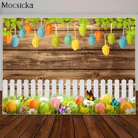 spring easter backdrops for photography egg fence butterfly rustic wood background birthday baby shower photo props studio booth