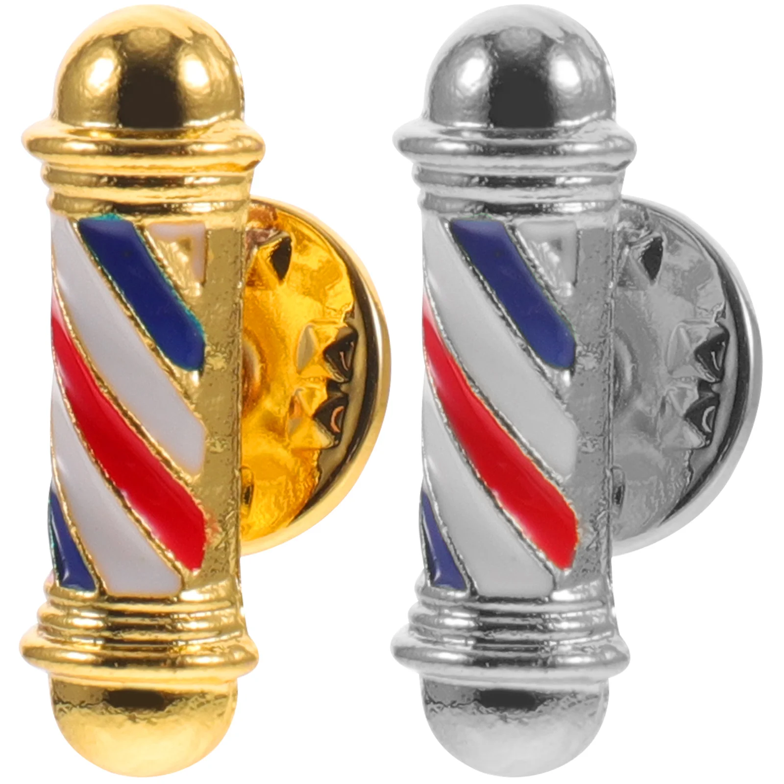 

2Pcs Barber Shop Pole Clothes Brooch Decorative Garment Brooch Pin for Gift
