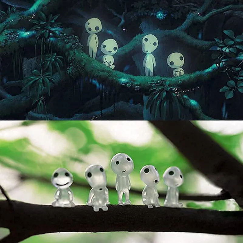 

5Pcs Luminous Tree Spirits Micro Landscape Figure Ornament Outdoor Glowing Miniature Statue Potted Mini Garden Accessories